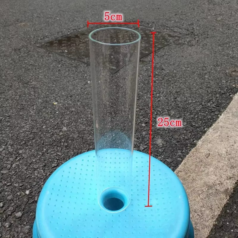 10er Set transparente Glas-Kerzenhalter als runde Hohlröhren für Hochzeitsdekoration, Höhe: 25 cm - Bild 2