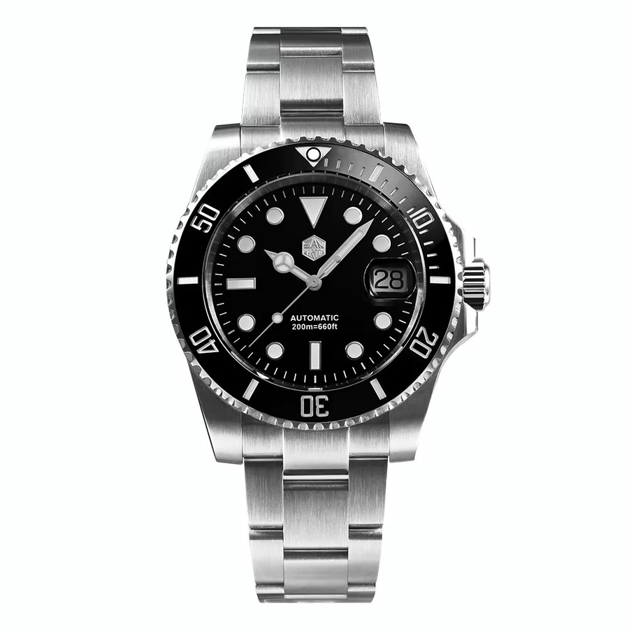 San Martin Automatik-Taucheruhr, Edelstahl, Keramiklünette, Saphirglas, 20 ATM, Unisex - Bild 7