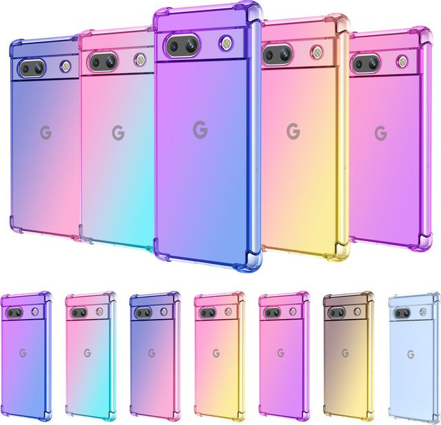 Stoßfeste TPU-Schutzhülle mit Farbverlauf für Google Pixel 10 9 Pro XL 8 Pro 7 Pro 6 Pro und weitere Modelle, Farbe: transparent - Bild 1