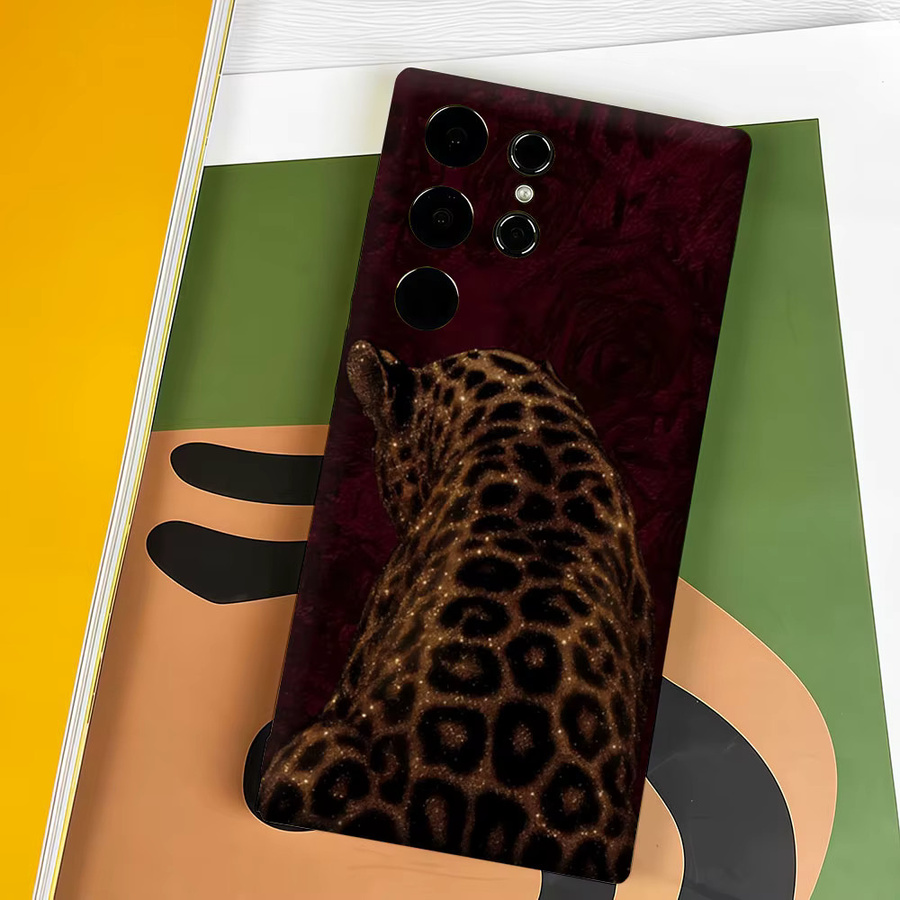 Aurbe Handyhülle mit Leoparden-Design und vergoldeter Doppelschicht-Folie für Samsung Galaxy S26 S25 S24 S23 Ultra Plus in Gold und Multicolour - Bild 4