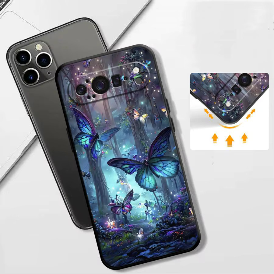 Funda Handyhülle mit Cartoon-Schmetterlingsmuster für Google Pixel 6, 7, 8, 9 und 10 Serien in Multicolour - Bild 2
