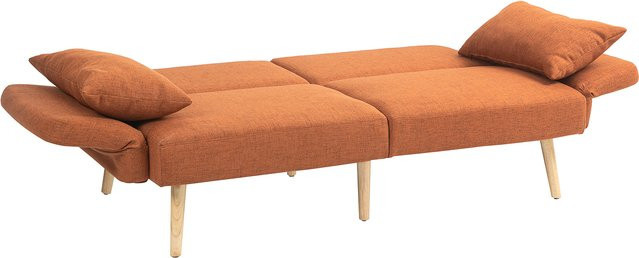 Aosom 3-Sitzer Schlafsofa in Leinenoptik mit verstellbarer Rückenlehne und Armlehnen, Braun - Bild 1
