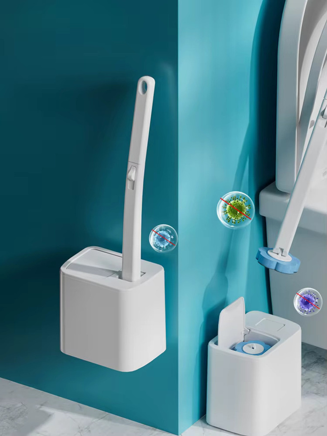 GQHOME Einweg-Toilettenbürsten-Ersatzkopf Reinigungsset mit langem Griff und automatischer Deckelöffnung für dein WC-Zubehör zu Hause - Bild 5