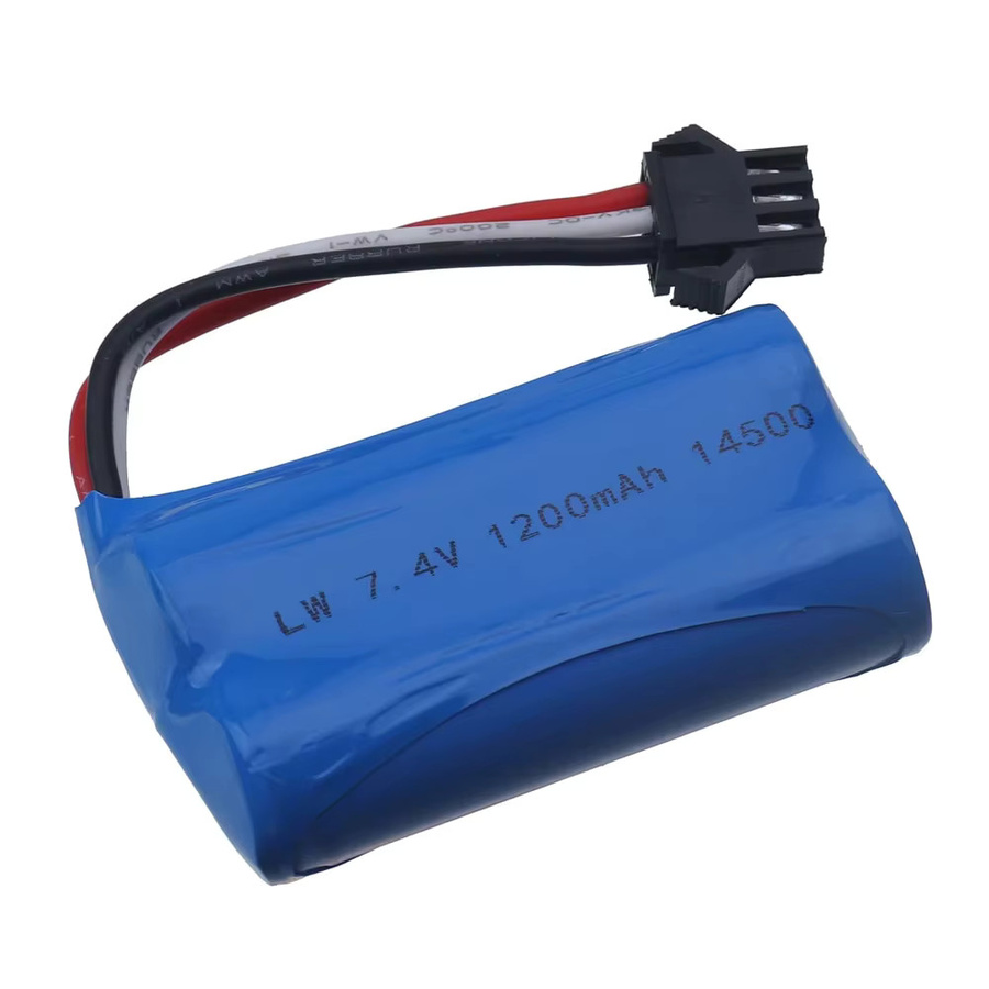 GAOLAG Li-Ion Akku Set 7,4 V 1200 mAh mit USB-C Ladegerät und SM-3P Stecker für RC Spielzeug Wasser Kugel Pistolen in Blau - Bild 2