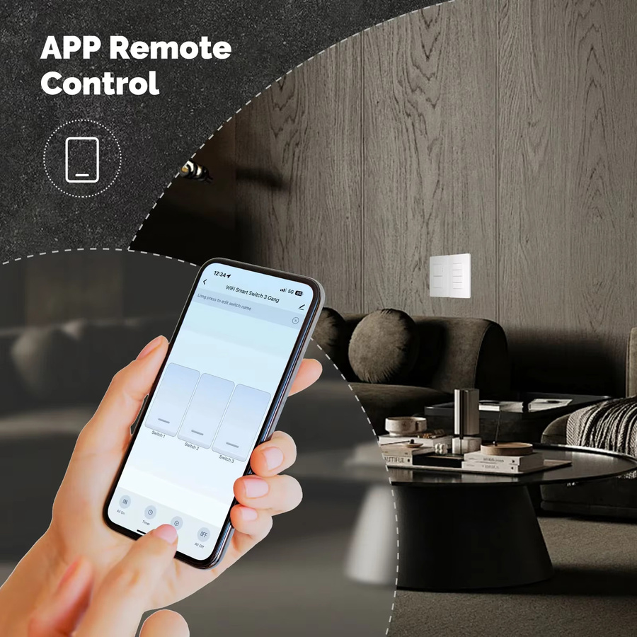 MOES Tuya Wi-Fi Smart Button Wandschalter, einpolig, Weiß, kompatibel mit Alexa und Google Home - Bild 2