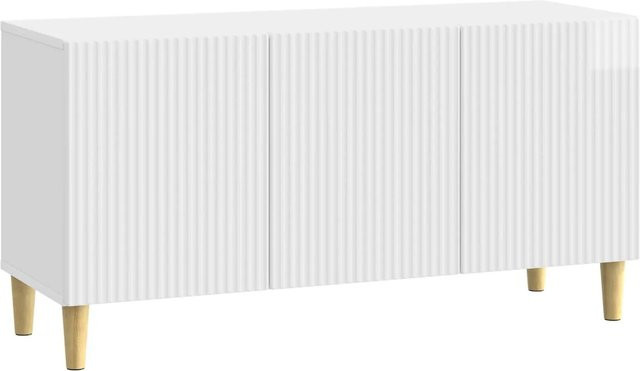 vidaXL TV-Schrank in Hochglanz Weiß im Vintage-Stil, B/T/H: 99 x 34,5 x 50 cm - Bild 1