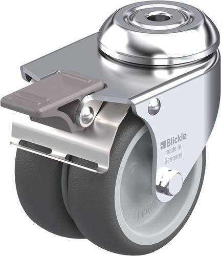 Blickle Doppel-Lenkrolle 757082LMDA-PATH 75G-FI in Grau, Rad-Durchmesser: 75 mm, Tragfähigkeit: 100 kg, Material: Stahl und Kunststoff, verzinkt - Bild 1