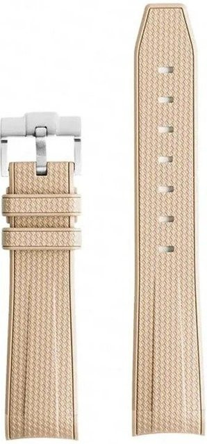 Sweetown Uhrenarmband Silikon, Edelstahl, 22 mm, Beige, Unisex - Bild 1