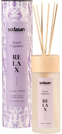Sodasan Raumduft Lavender Reed Diffuser mit Stäbchen, 200 ml, weiß/lila