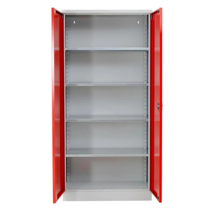 PROREGAL Stahlschrank Bee mit 6 Fachböden in Grau und Rot, H x B x T: 195 x 92 x 60 cm - Bild 2