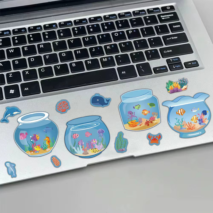 Wasserdichte Aquarium Puzzle Aufkleber für DIY Dekoration von Notebook und Desktop, Mehrfarbig - Bild 2