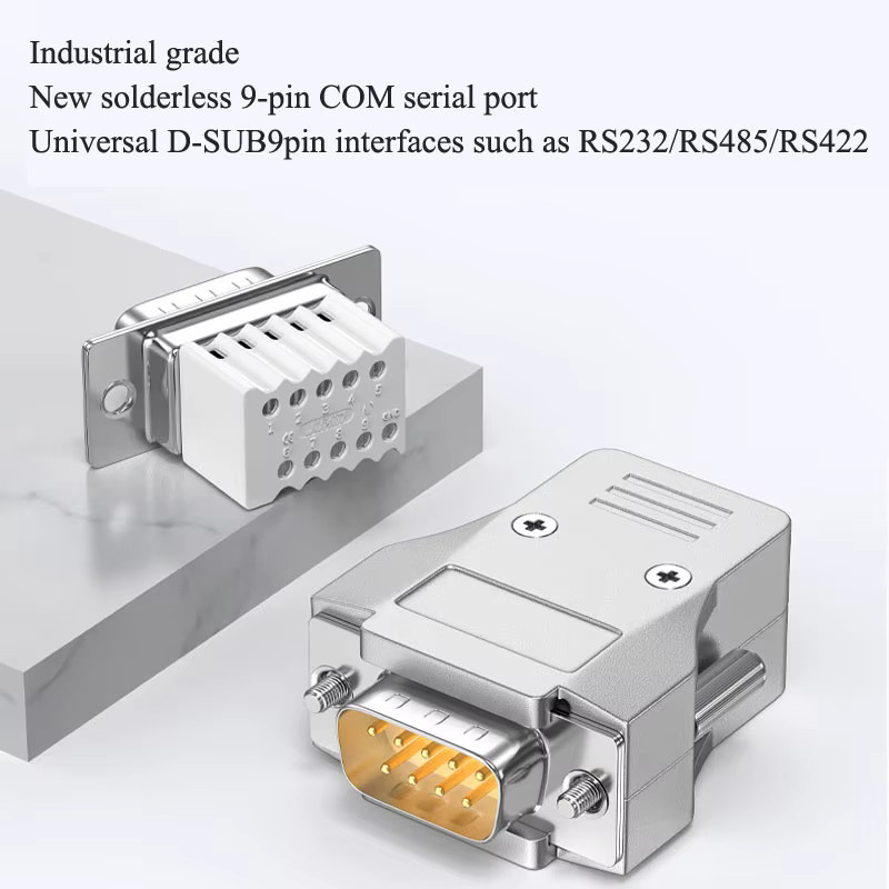 DIVEDEER Mini DB9 Stecker Set 9Pin männlich und weiblich für RS232 serielle Port-Adapter 485/422 Universalstecker in Industriequalität - Bild 1