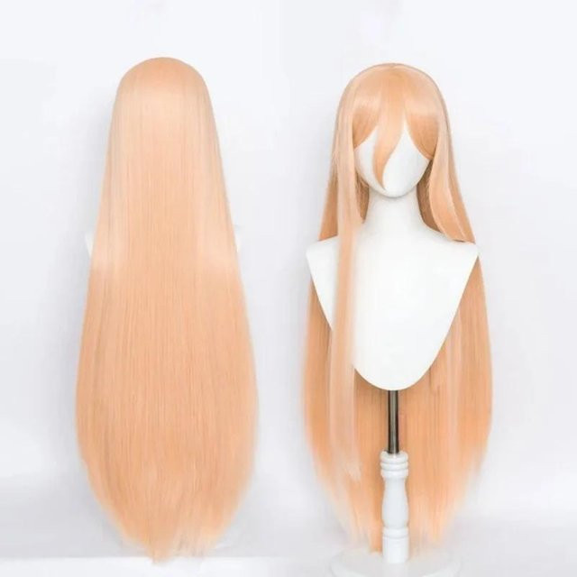 Makima Cosplay Perücke, Orange Rosa, Synthetisches Haar, Hitzebeständig - Bild 1