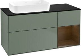 V&B Waschtischunterschrank Finion in Walnuss mit lackierter Oberfläche, Breite: 120 cm, Tiefe: 60 cm - Bild 1