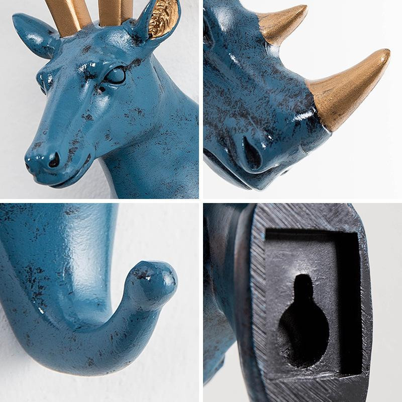 Dekorativer Wandhaken aus Harz mit Tierkopf-Design von Yiran Furniture für die Wandmontage - Bild 3