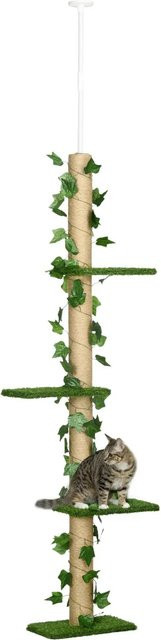 PawHut Katzenbaum aus Spanplatte und ABS in Gelb, H x B x T: 242 x 21 x 37 cm - Bild 1