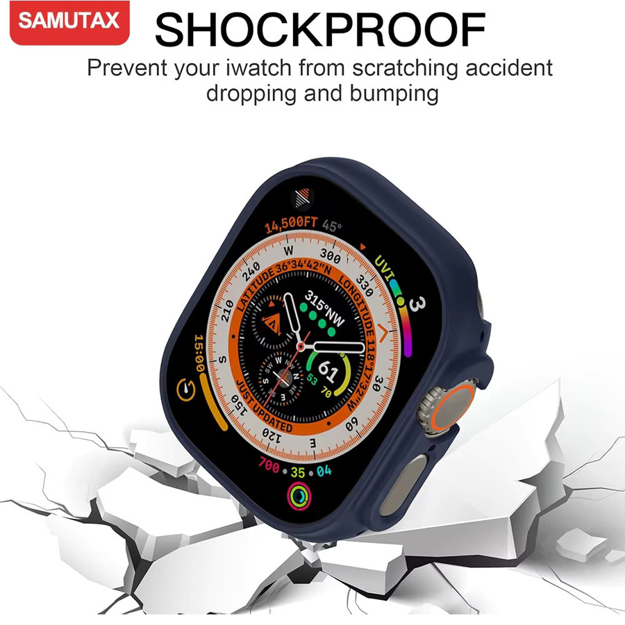 SAMUTAX Hülle für Apple Watch Ultra 2, 49 mm, Silikon, Silber, Unisex - Bild 2