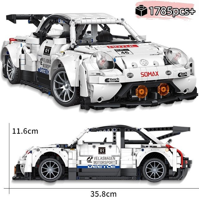 HUATEC Technischer Weißer Supersportwagen, Bausatz, 1785 Teile, ab 14 Jahren - Bild 1
