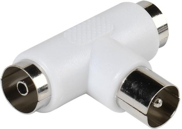 Vivanco Radio Zweifachverteiler Coaxial in Weiß (48019) - Bild 1