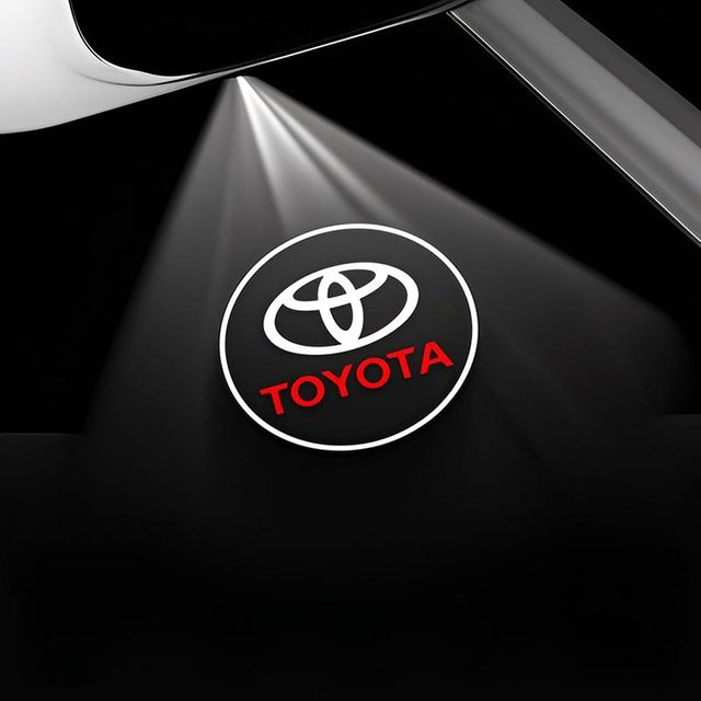 2 Stück LED HD Auto Tür Logo Willkommenslicht Projektor Lampen für Toyota Corolla Yaris Aygo Prius CHR Camry Auris Avensis Land Cruiser in Schwarz - Bild 1