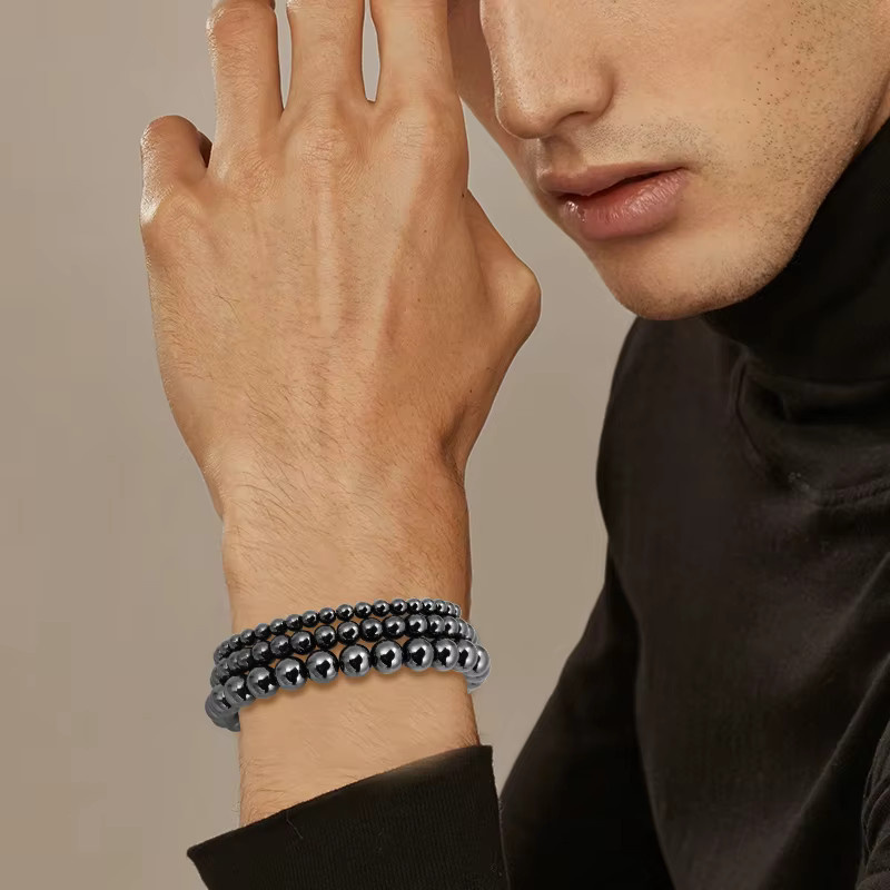 SANSWL Armband Hämatit, Schwarz, Herren - Bild 3
