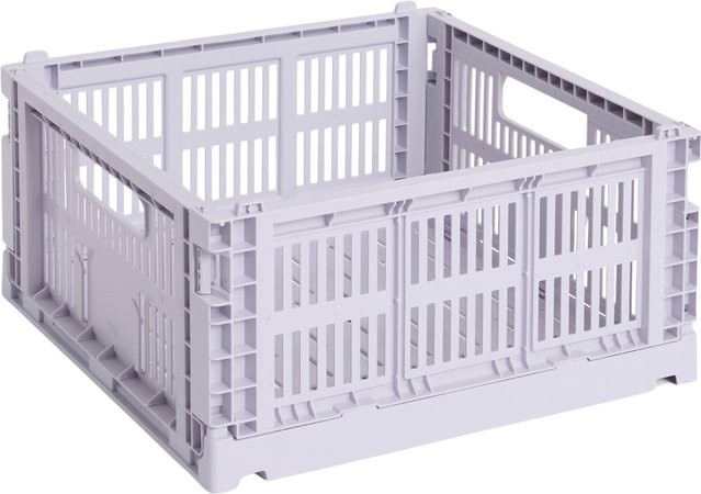HAY Colour Crate Korb Medium Square aus Kunststoff in Purple, stapelbar und faltbar - Bild 1