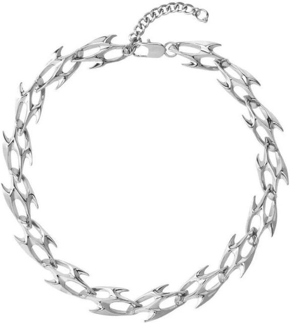 Edelstahlarmband Dornendesign, Weiß, Unisex - Bild 1