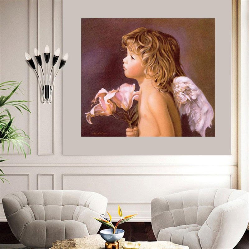 FIYO Diamond Painting Set Engel Baby 5D Diamant Mosaik Wanddeko B/H: 20 x 30 cm, Mehrfarbig - Bild 2