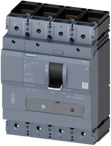 Siemens 3VA1450-5EF42-0AA0 Leistungsschalter in Grau mit einem Einstellbereich von 350 - 500A und einer Schaltspannung von max. 690 V/AC oder 600 V/DC - Bild 1