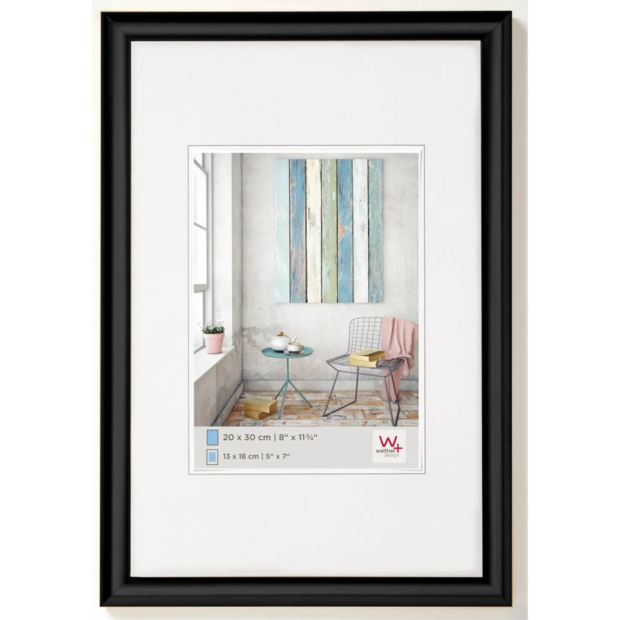 Walther Design Trendstyle Kunststoff Bilderrahmen Schwarz in modernem Design, B/H: 10 x 15 cm - Bild 1