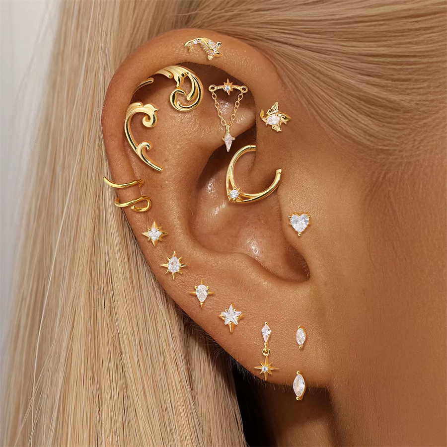 ROXI Piercing-Ohrringe 925 Silber, Vergoldet, Damen - Bild 2