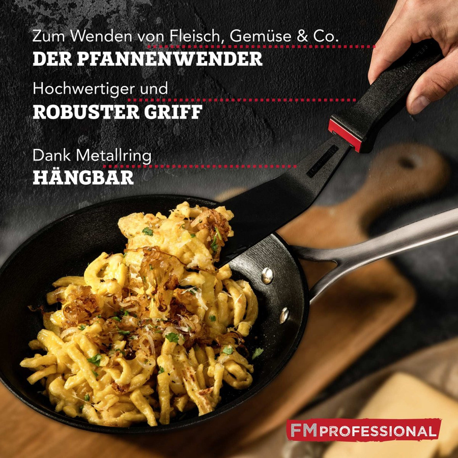 FMprofessional Pfannenwender Presist aus Silikon, Schwarz, Breite: 6 cm, Länge: 32 cm - Bild 3