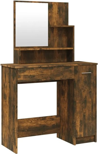 vidaXL Schminktisch mit Spiegel in Räuchereiche, B/T/H: 86,5 x 35 x 136 cm - Bild 1
