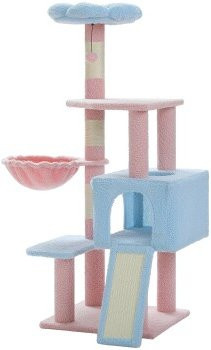 Pawz Road Kratzbaum Blume mit Höhle und Sisal in Multicolour - Bild 1