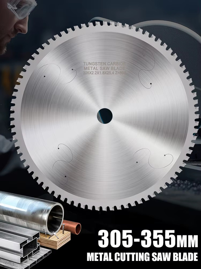 XCAN Hartmetall-Kreissägeblatt Metall-Trennscheibe für Stahl, Farbe: Silber, Durchmesser: 305 mm, Bohrung: 25,4 mm, 60 Zähne - Bild 7
