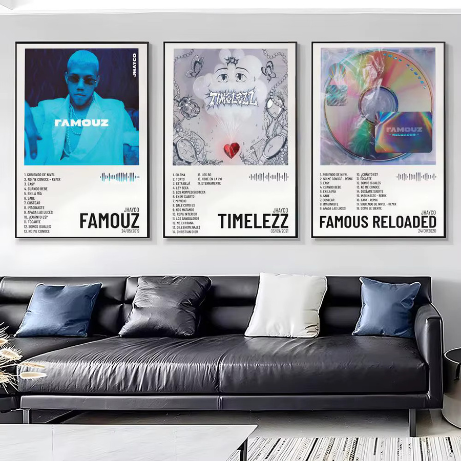 J-JHAYCO Album-Poster-Aufkleber in Schwarz, moderner abstrakter Wandaufkleber aus Papier für deine Heimdekoration - Bild 2