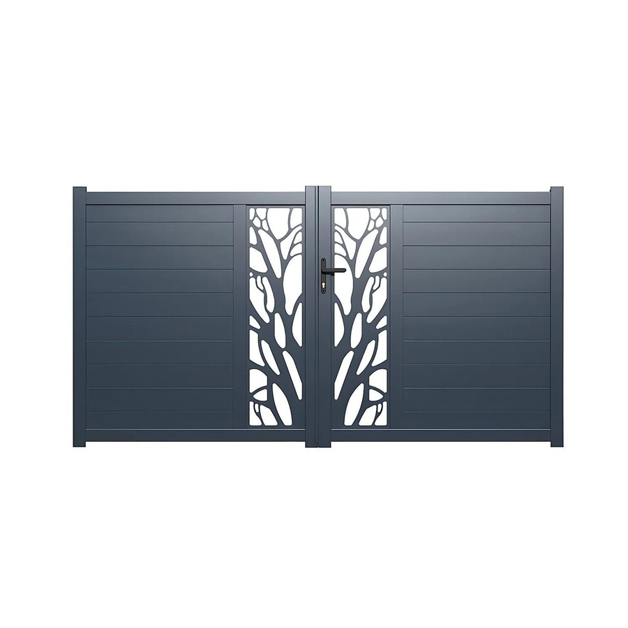 Vente-unique Flügeltor Labrit II aus Aluminium in Anthrazitgrau, Breite: 301 cm - Bild 2