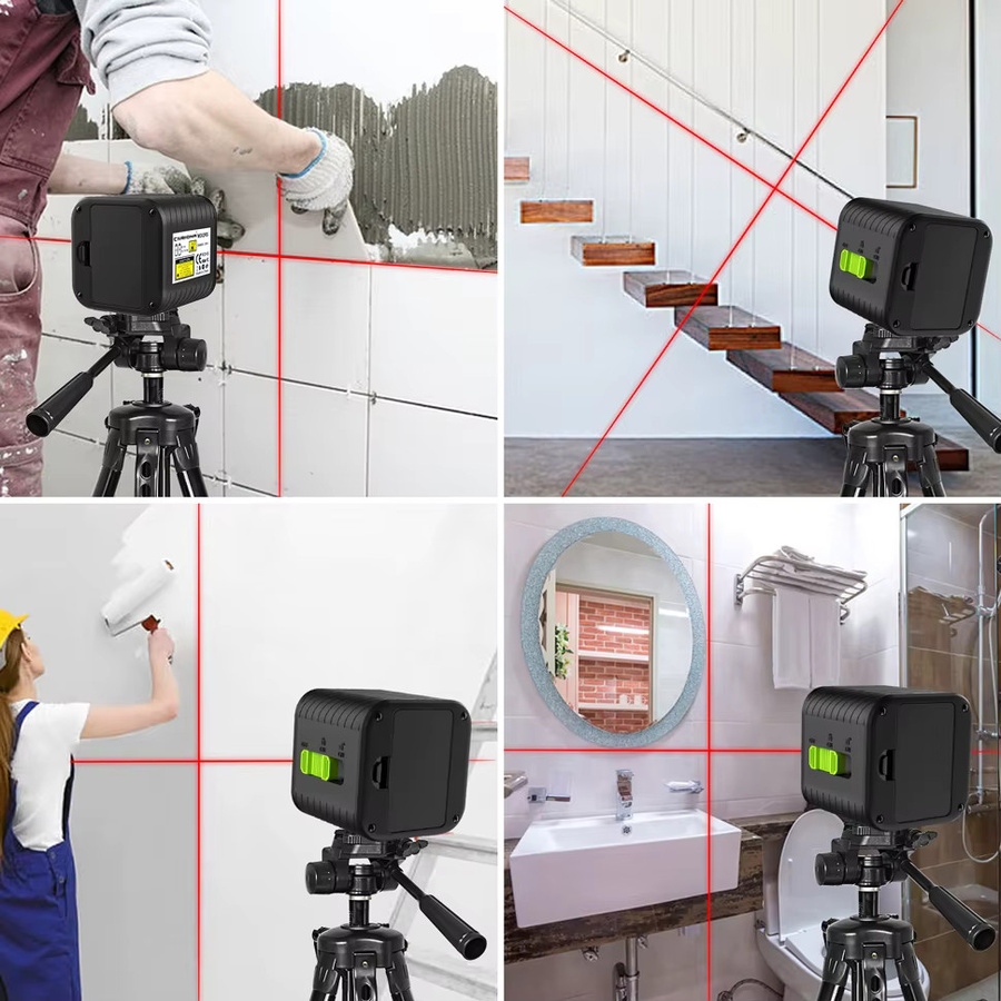 Clubiona Selbstnivellierendes Kreuzlinien-Lasergerät mit grünen und roten Linien, CE-zertifiziert - Bild 3