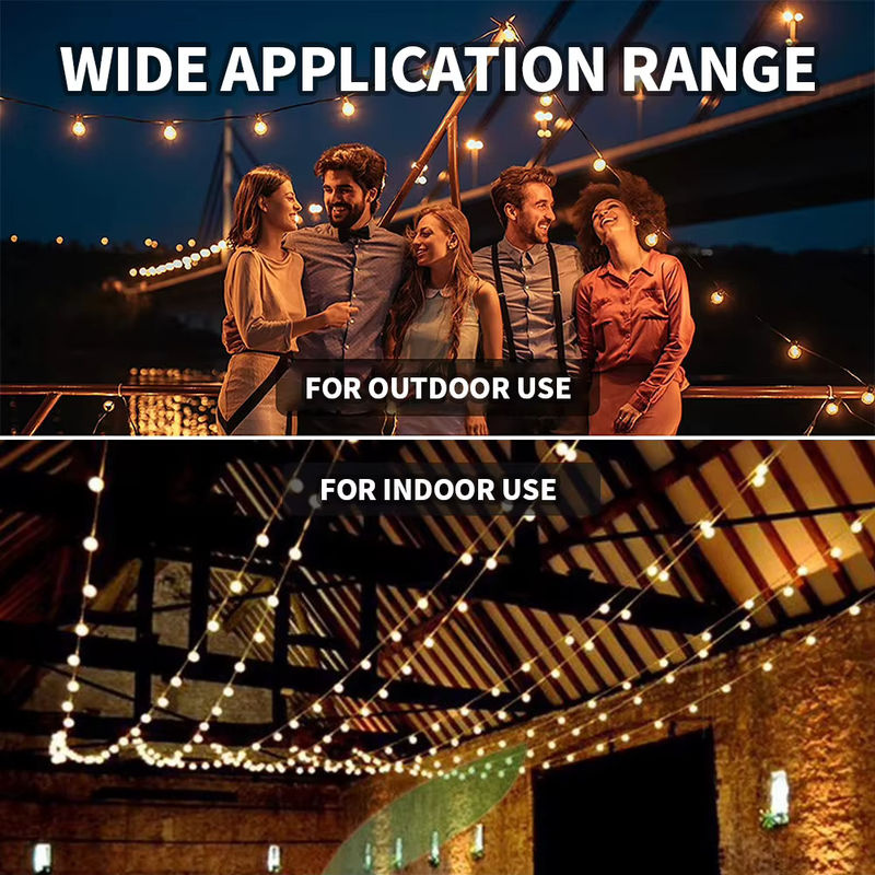 LED Outdoor Girlande mit G40 Kunststoff Glühbirnen in Warmweiß, 30 m String Light für Garten, Terrasse und Zelt, 220 V - Bild 4