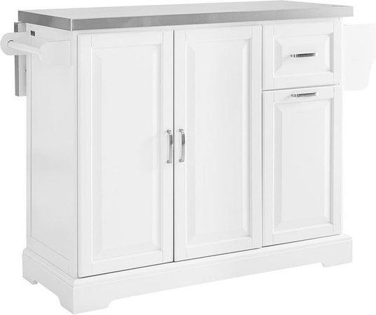 SoBuy Küchenwagen Modern in Weiß mit 2 Schubladen B/T/H: 107 x 71 x 91 cm