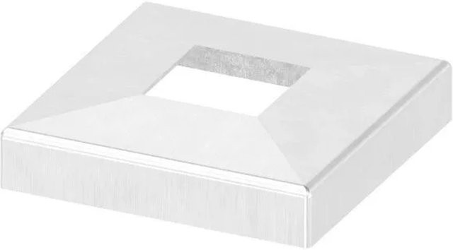 FeNau Abdeckrosette aus Edelstahl in Silber gebürstet für Vierkantrohr 40 x 40 mm, B/T/H: 10,8 x 10,8 x 2,5 cm - Bild 1