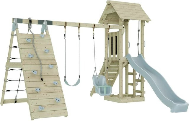 OutdoorToys Spielturm Kiruna mit Babyschaukel in Eisblau - Bild 1