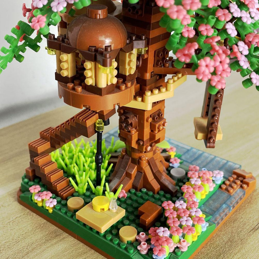 Linyi toy Kirschblüte Baum Haus Gebäude Blöcke Mini Blocks - Bild 4