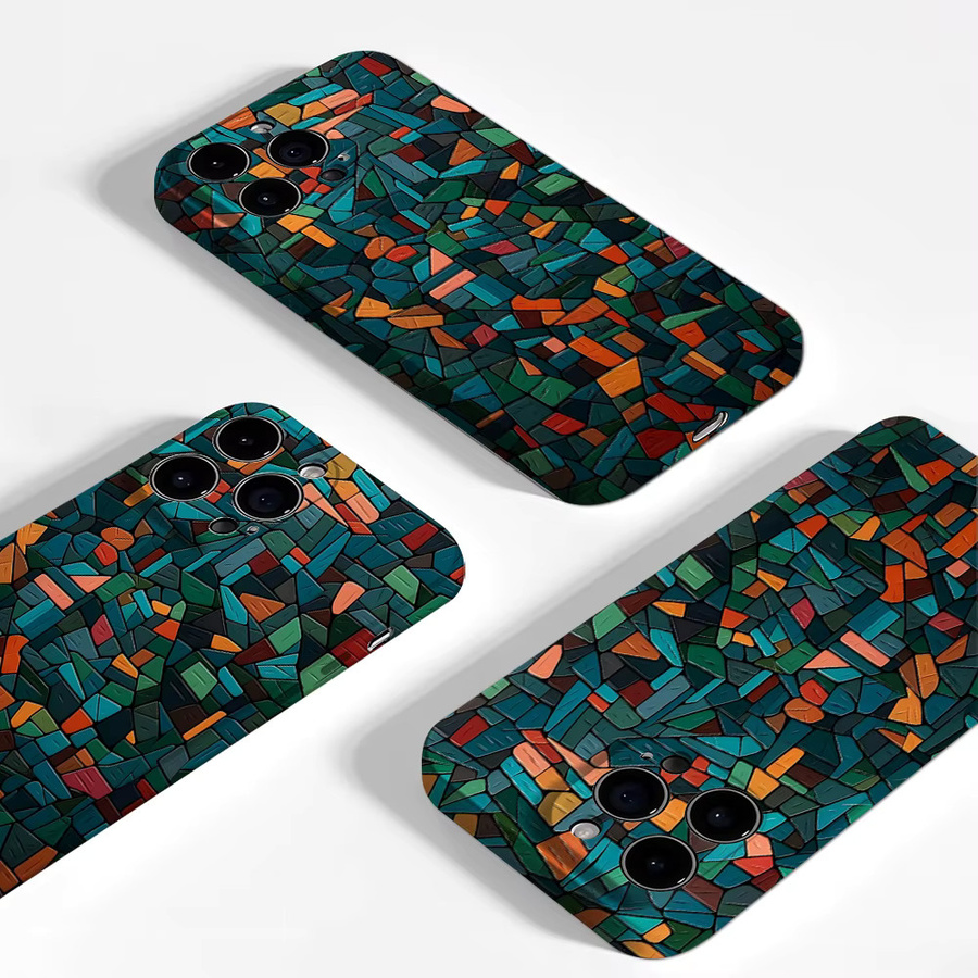 Robuste doppelschichtige Handyhülle von Potdemiel mit blaugrünem Terrakotta-Fliesen-Design für iPhone 17 16 15 14 13 Pro Max Plus, magnetisch kompatibel - Bild 4