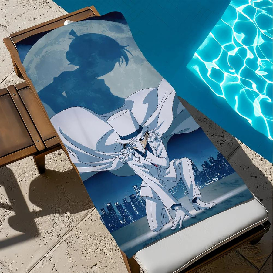 D-Detektiv C-Conan Schnelltrocknendes Strandtuch für Pool und Reise aus Polyester, B/B: 50 x 100 cm - Bild 2