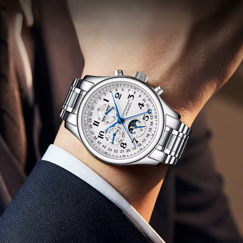 LUOLINGONGJUE Armbanduhr, Mechanisch, Edelstahl, Schwarz, Herren - Bild 4