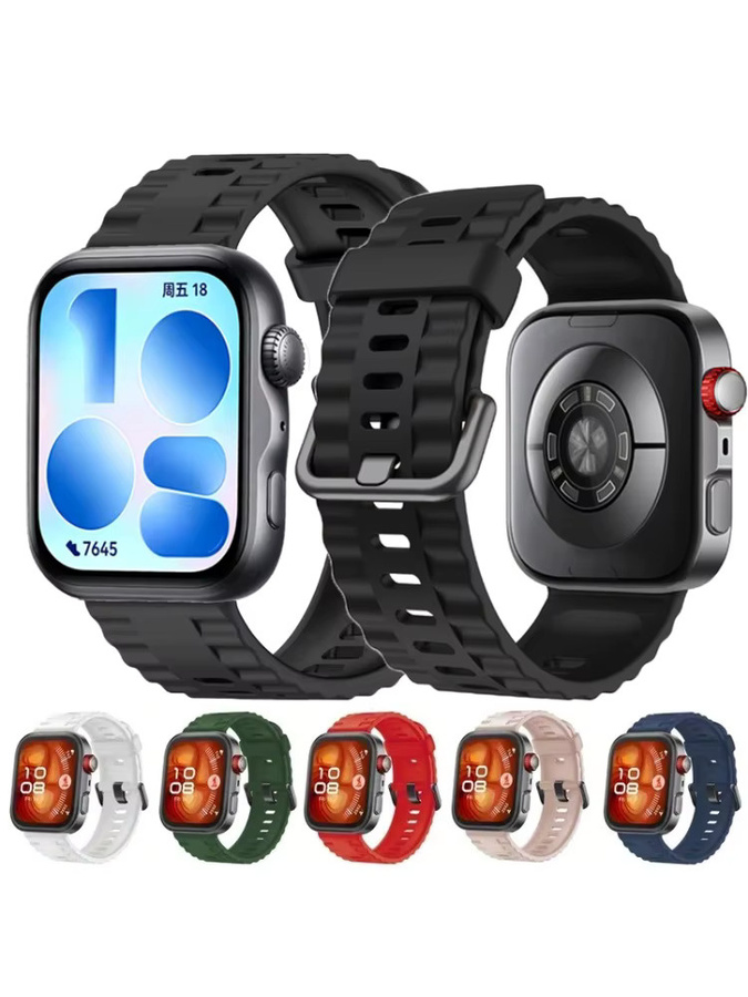 Uhrenarmband Silikon, Schwarz, für Huawei Watch Fit 5/4Pro/3 - Bild 4