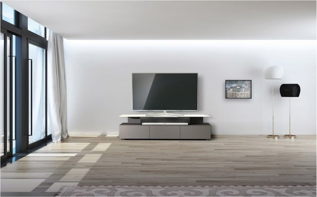 Just-Racks TV-Rack JRM1650 in Cappuccino Grey mit Glaselementen - Bild 1