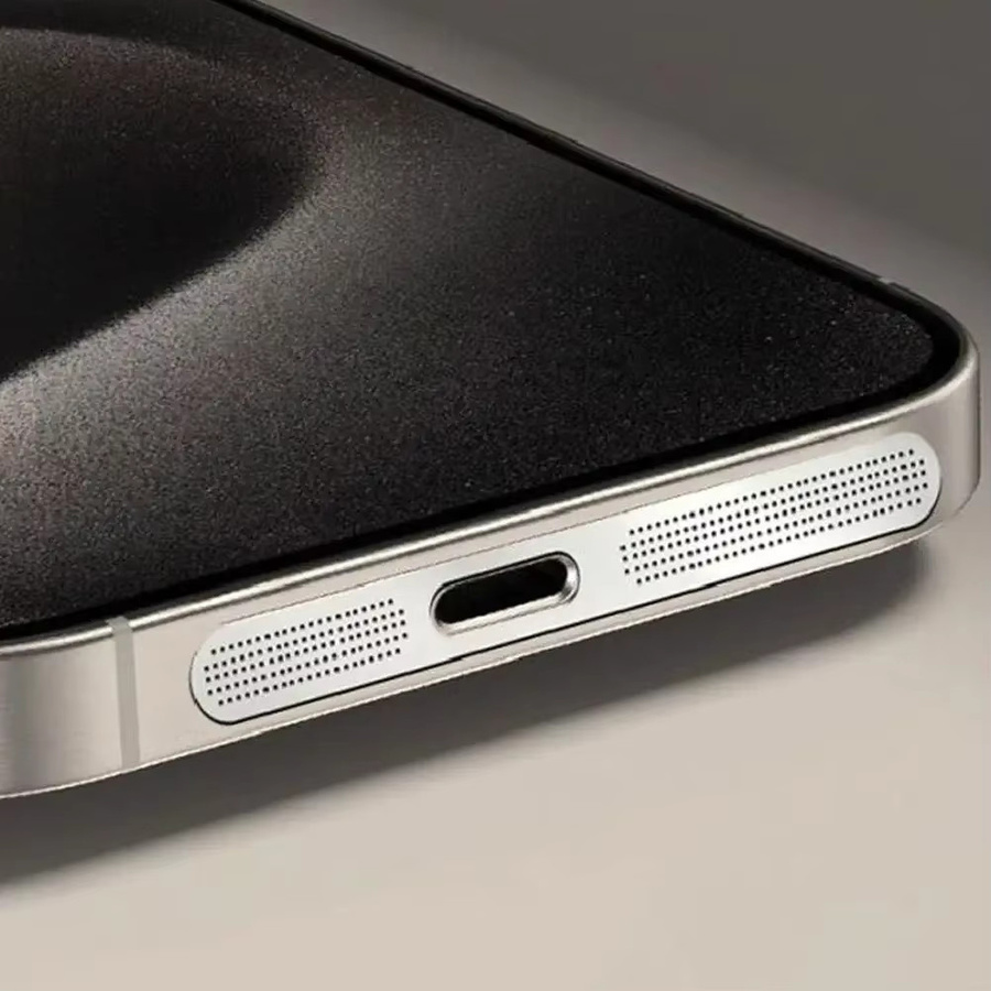 2er-Set Metall Staubschutz-Netz Aufkleber für Apple iPhone 17 Pro und iPhone 17 Pro Max in Silber - Bild 2
