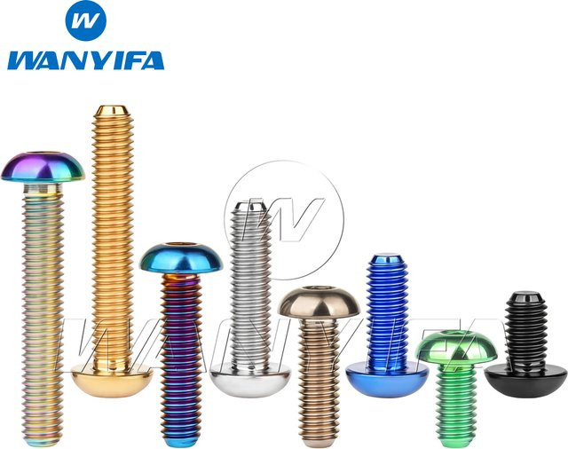 Wanyifa Titanschrauben Set mit Knopfkopf und Sechskant-Inbus für Fahrrad und Modellflugzeuge, Material Titan, Farben: Grün und Mehrfarbig - Bild 1